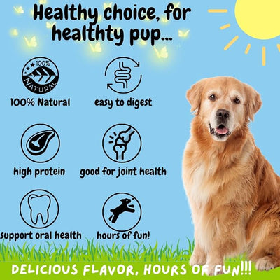 BULLYSTICKS & MORE 5-6" Beef Cheek Rolls for Dogs (Chicken Wrapped - 8 Count) - Beef Cheek Bones for Dogs - Dog Parents Choice - Premium No Hide Rolls