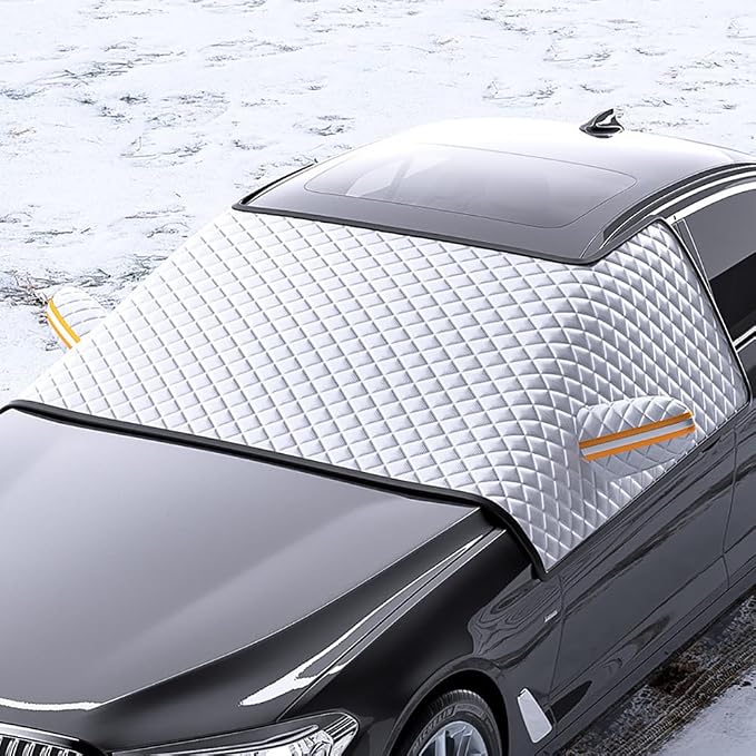 Magnetic Windshield Cover for Mercedes Benz GLC 300 GLC 350e GLC 43 AMG 2024 2023 Cars Protects Against Frost Snow, Dust Easy to Install Secure Fit Winter Windscreen Protector,Silver