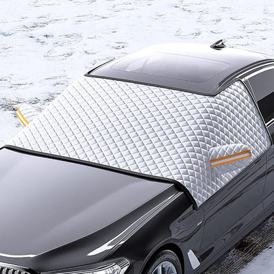 Magnetic Windshield Cover for Mercedes Benz GLC 300 GLC 350e GLC 43 AMG 2024 2023 Cars Protects Against Frost Snow, Dust Easy to Install Secure Fit Winter Windscreen Protector,Silver