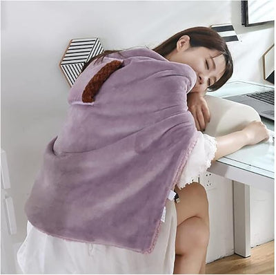Flannel Sherpa Electric Heated Throw Blanket Portable USB Battery Powered Outdoor Fast Heating Blanket for Office Travel Home Car Use, Home Travel Office 401, Purple