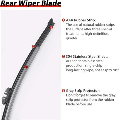 Replacement for Ford Edge 2015-2023, Rear Windshield Wiper Arm Blade Set - OTUAYAUTO Factory OEM Style FT4Z17526A