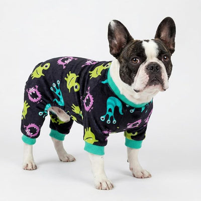 Fitwarm Cute Monster Halloween Dog Pajamas, Funny Costumes for Small Dogs Boy Girl, Festive Pet Clothes, Green, Purple, Black, Small