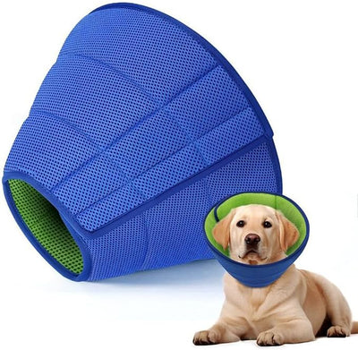 Soft Dog Cone Collar – Comfortable Cone for Dogs to Stop Licking After Surgery, Elizabethan Collar for Large Dogs, Adjustable Dog Donut Collar for Inflatable & Comfy Recovery (L)