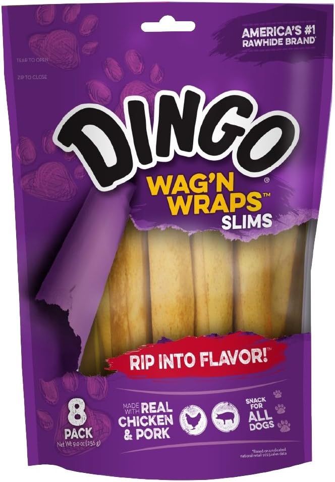 Wag’n Wraps Slims 8 Count, Made With Real Chicken And Pork, For All Dogs