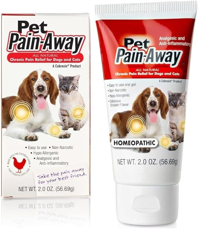 Pet Pain Away All Natural Dog Arthritis Pain Relief, Cat Pain Relief, Dog Pain Relief Anti Inflammatory, Dog Joint Pain Relief, Homeopathic Pain Reliever for Large and Small Dogs and Cats (2 oz)