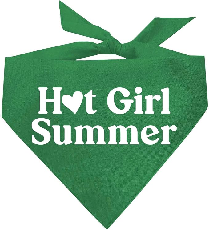 Hot Girl Summer Dog Bandana (Green, XS 310)