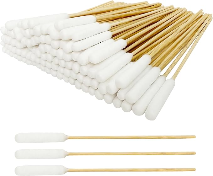 100 Pcs 6-Inch Long Cotton Swabs with Sturdy Bamboo Handle - Extended Reach Applicators for Dog Ear Cleaning & Pet Care - Single Tip Swabs for Gun Cleaning, Electronics Detailing & Wound Care | for Dog Ear Care, Gun Cleaning, Electronics, Make...