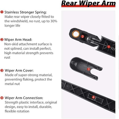OTUAYAUTO Rear Wiper Arm Blade Replacement for Ford Explorer 2011-2023 Escape 2013-2023 Expedition, Lincoln MKX MKC Corsair Nautilus Back Windshield Wiper Assembly OEM Style All Weather BB5Z17526C