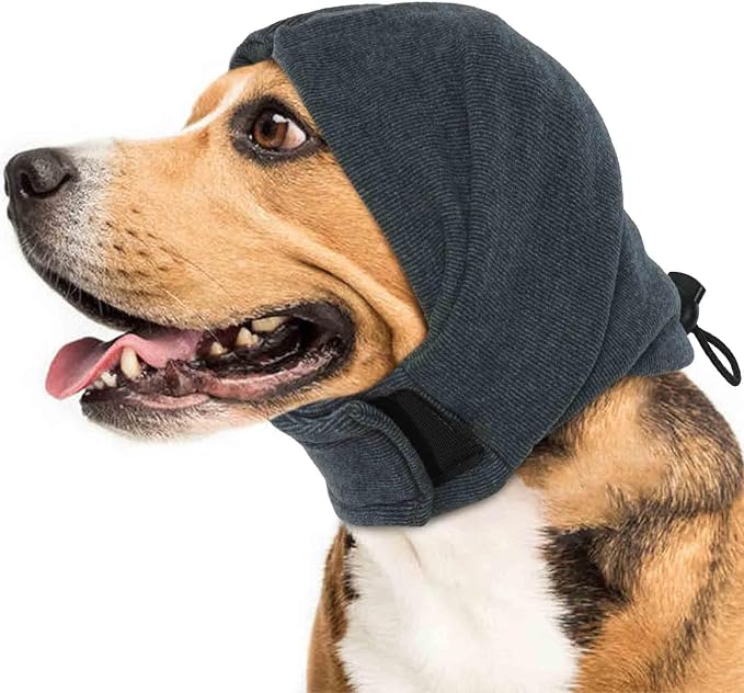 Dog Calming Hoodie No Shake Ear Wraps for Dogs, Quiet Head Covers for Noise Reduction & Anxiety Relief, Dog Ear Covers Muffs Head Wraps for Bath Hematoma Grooming Firework Force Drying