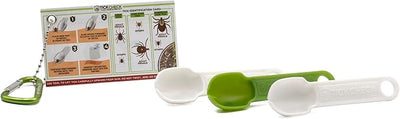 TickCheck Tick Remover Spoon - 3 Pack of Lightweight Tick Remover Tools with Free Tick ID Card & Carabiner (2 Sets, 3 Spoons)