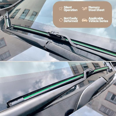 Compatible With Ford Mustang 2007-2021 Front Windshield Wipers Water Repellent Available in All-Seasons OEM Quality 2PCS 22"+20"