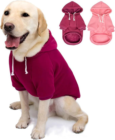 2-Pack Dog Hooded Sweaters & Jackets - Soft Dog Clothes Hoodie for Small/Medium/Large Dogs & Cats | All-Season Comfort & Fit, Stylish Pet Shirts Apparel & Accessories (Pink, Purple, X-Small)