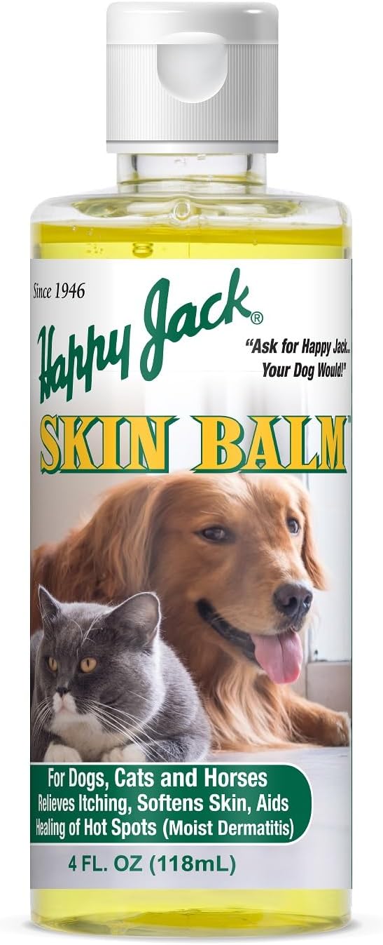 Skin Balm Hot Spot & Itchy Skin Relief for Dogs, Cats & Horses (4 oz), Softens, Aids Healing of Hot Spots, Fast Relief to Intense Itching, Scratching & Gnawing