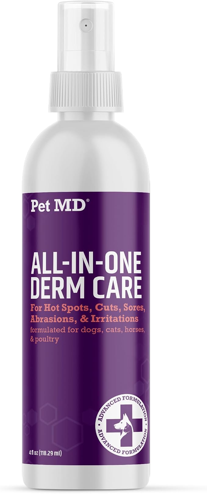 All-in-One Derm Care - Hypochlorous Acid Spray for Dogs & All Pets - Skin Soother for Dogs & Wound Spray for Dogs - Cat Wound Care, Dog Hot Spot Remedy, & Dog Itch Relief - 4oz