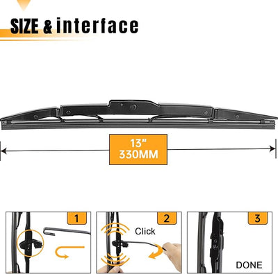 AUTOBOO 13 Inch Rear Wiper Blade Replacement for Honda CRV CR-V 2012 2013 2014 2015 2016-BACK Windshield Wiper Blade -Original Factory Quality (Pack of 1)
