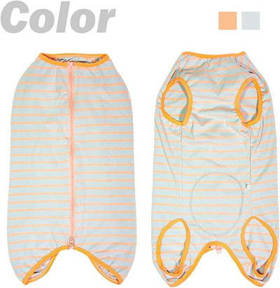 Dog’s Recovery Suit Post Surgery Shirt for Female Male Dog, E-Collar Alternative Wound Protective Clothes (Grey Orange-XL)