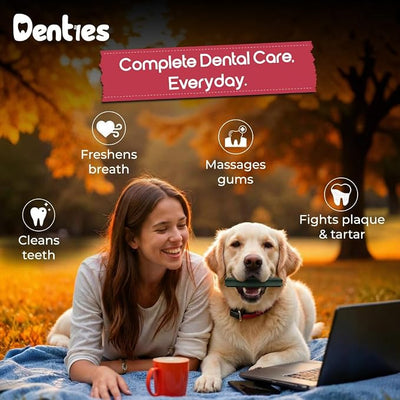 Dental Chews for Dogs–Dental Sticks for Large Dogs(Up to 75lbs), Dog Dental Treat Cleans Teeth, Freshen Breath, Reduce Plaque Tartar, Chicken Spirulina & Mint Recipe, 16 oz Pack, 22 Treats