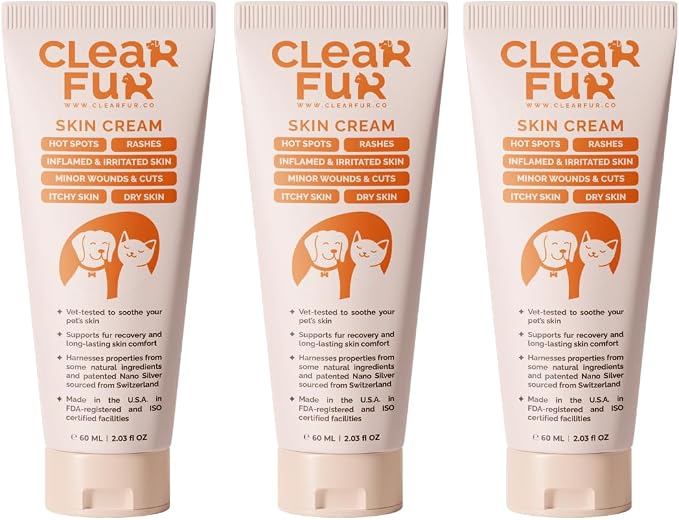 3-Pack Hot Spot & Itch Relief Skin Cream for Dogs & Cats | Fast & Lasting Relief | Treats The Source Natural Ingredients & Colloidal Silver Vet-Recommended Safe & Non-Toxic Made in USA (2oz)