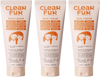 3-Pack Hot Spot & Itch Relief Skin Cream for Dogs & Cats | Fast & Lasting Relief | Treats The Source Natural Ingredients & Colloidal Silver Vet-Recommended Safe & Non-Toxic Made in USA (2oz)