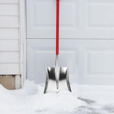 Totority Square Head Shovel, 12.59x7.48x1.57 in Metal Dustpan & Garbage Shovel for Fast Debris & Snow Removal, Rust-Resistant & Ergonomic Grip for Patios, Lawns, Driveways & Cars