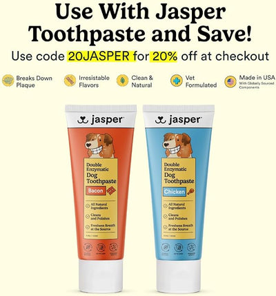 Jasper Microbrush Vet Approved Cat Toothbrush, Soft-Bristled Toothbrush Kit for Felines & Small Dogs, Non-Slip Handle, Tooth Brush Heads, Use with Cat Toothpaste, 4-Pack Blue