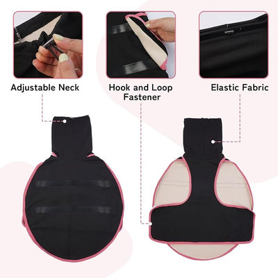 DENTRUN Dog Anxiety Vest for Calming Relief – Weighted Pressure Shirt with Noise Cancelling Ear Wraps for Fireworks Thunderstorm Separation Travel Vet Visit, Soft Stretchy Hoodie for Pets