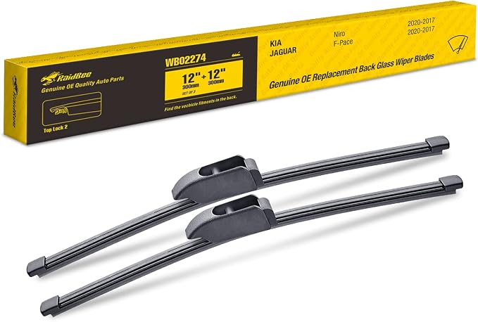 Rear Wiper Blade,12" Back Windshield Wiper Blades Replacement for Jaguar F-Pace 2020-2017 Kia Niro 2017 2018 2019 2020 Rear Wiper(2 Pack)