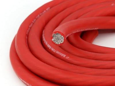 KnuKonceptz Kolossus Flex Kable OFC 0 Gauge Power Wire Copper Cable Red 1/0 AWG