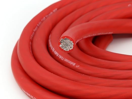 KnuKonceptz Kolossus Flex Kable OFC 0 Gauge Power Wire Copper Cable Red 15 ft 1/0 AWG