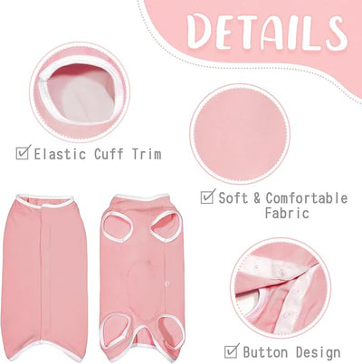 Dog's Recovery Suit Post Surgery Shirt for Puppy, Small Dog Surgical Recovery Suit for Female Male Dogs, Dog Onesie Protect Surgical Wound(Pink-XXS)