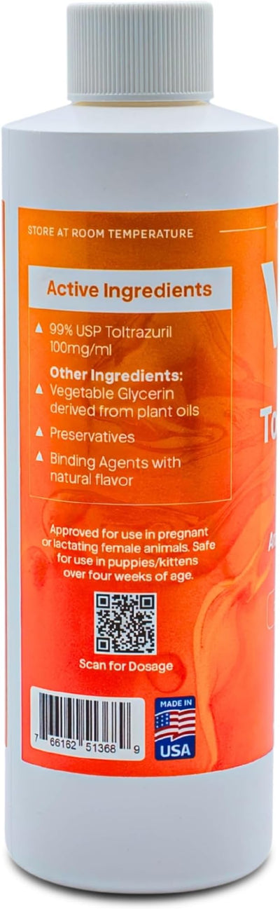 Toltrazuril 10.0% for Horses, Dogs, Cats, 240mL/8 Ounce, for Non-Food Chain Animals, Peanut Butter