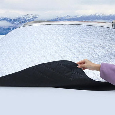 Alipis Car Windshield Cover 225x120cm Universal Magnetic Snow Shield Frost Protector Sunshade for Winter Front Window, Weather Resistant Automotive Snow Ice Protection