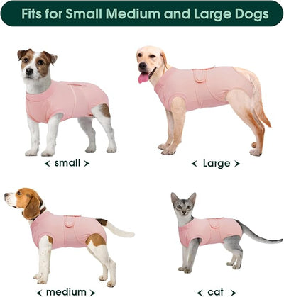 Kuoser Dog Surgery Suit Female Spay, Dog Recovery Suit Male Neuter, Pet Clothes Onesie for Surgery Anti Licking Abdominal Wounds Puppy Surgical Recovery Bodysuit Shirt, Substitute E-Collar & Cone