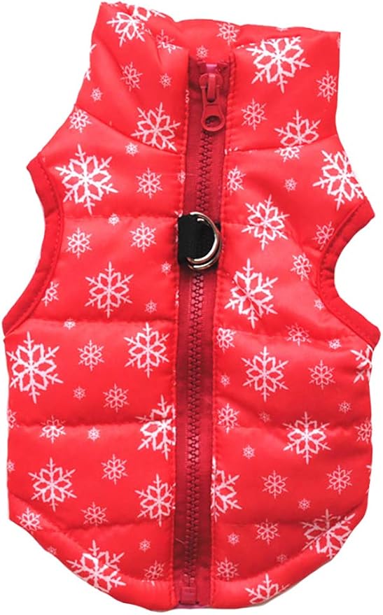 Winter Waterproof Windproof Vest Coat for Small Medium Dogs - Warm Jacket for Cold Weather (Not Suitable for Big Dogs) Christmas S