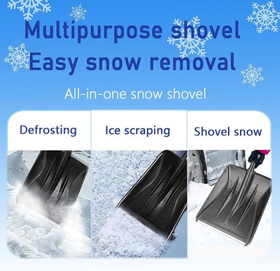 Snow Shovel，2025 Upgraded Lightweight Steel Handle Snow Removal Tool, Kids Snow Shovel, Suitable for Emergencies, Car Driveways, Gardens, Camping (Blue