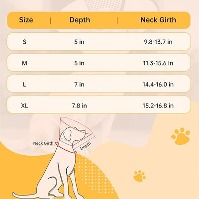 Dog Cone Collar for Surgery Recovery, Adjustable Soft Elizabethan Collar, Anti-Lick Protective Neck E-Collar for Dogs S