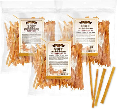Gootoe Soft Dog Treats, Chicken Jerky - Dog Training Treats; High-Protein, Gluten-Free, Soft Jerky for Dogs, Hypoallergenic, Grain-Free, Chicken Breast Strips, 1 lb (Pack of 3)
