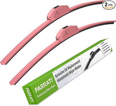 OEM QUALITY 28" + 14" PARRATI Premium All-Season Pink Windshield Wiper Blades (Set of 2)