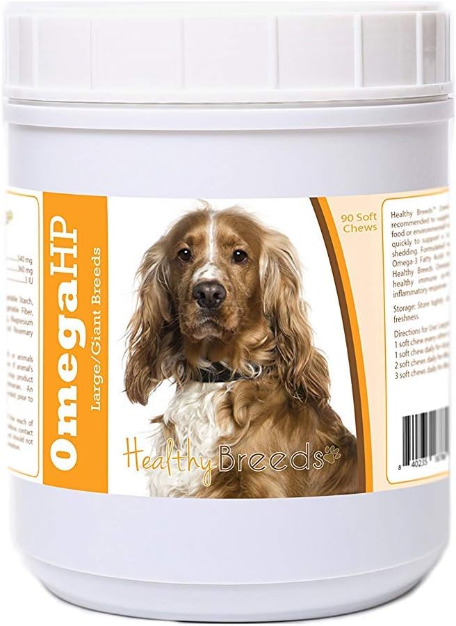 English Cocker Spaniel Omega HP Fatty Acid Skin and Coat Support Soft Chews 90 Count