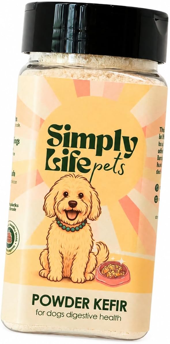 Simply Life Pets Kefir Powder Probiotic for Dogs & Cats, Freeze-Dried, Natural Digestive & Immune Support (3 Oz.)