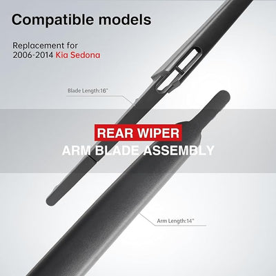 OTUAYAUTO Replacement For Kia Sedona 2006-2014 Rear Wiper Arm With Blade Set OE:988104D001
