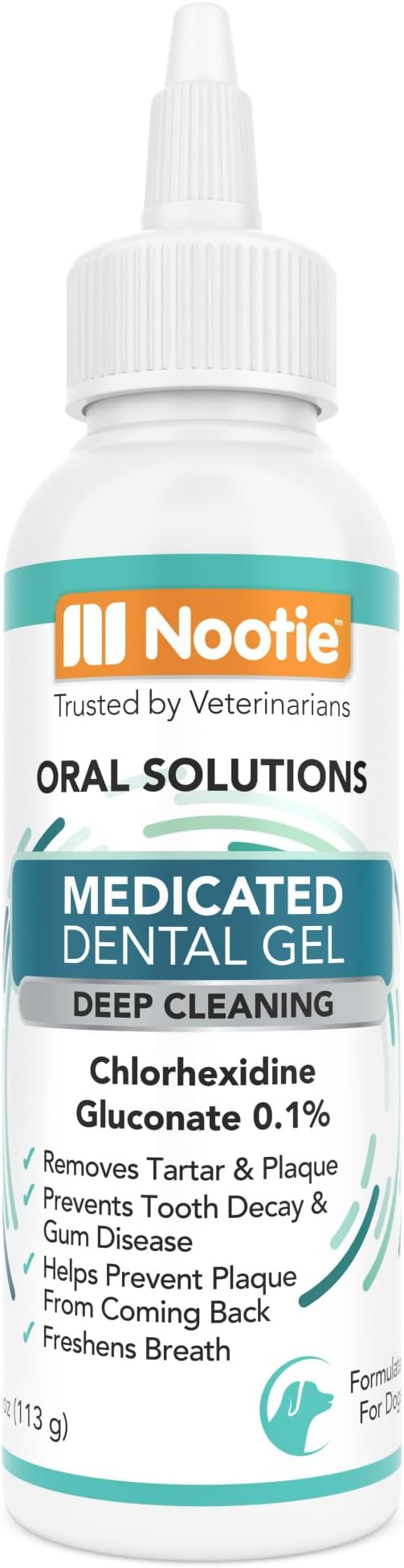 Medicated Dental Gel for Dogs, Dog Breath Freshener, Cleans Teeth for Dogs - Prevents Plaque and Tartar Dog Oral Care, 4oz
