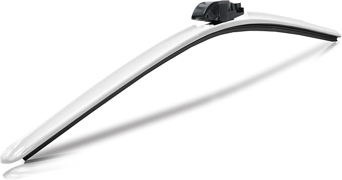 Clix Wipers - 14" White Automotive Replacement Wiper Blade (Pack of 1) Universal Clip On All-Weather Flex Frame Windshield Wiper