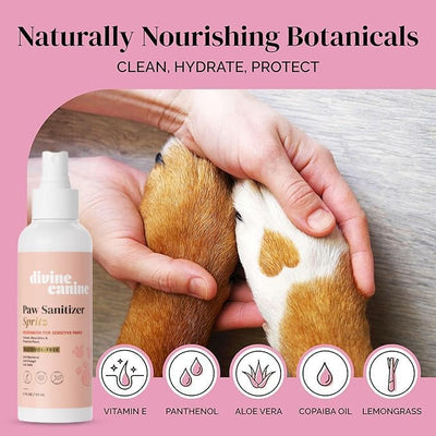 Dog Paw Cleaner - 5.1 Fl Oz of Alcohol Free Paw Cleansing Spray - Made with Rosewater, Aloe, Copaiba Oil, and Lemongrass Oil to Nourish and Clean Paws - Made in the USA