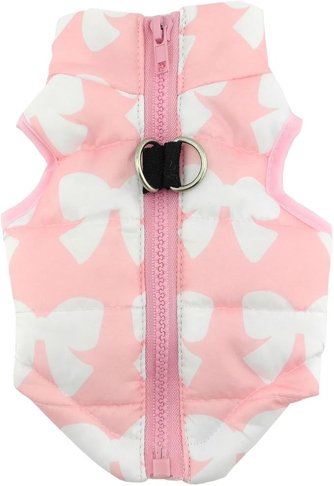 New Various Pet Cat Dog Soft Padded Vest Harness Small Dog Clothes Pink Bow XS, Model: BFL049-Pink-XS