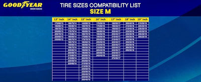 Goodyear Grip Snow Socks for Tires. Designed for All Tire Brands. Textile Chain Replacement for Optimal Traction in Snow & Ice. Easy Install. Emergency Winter Safety Solution, Multi-Season Use. Sz M
