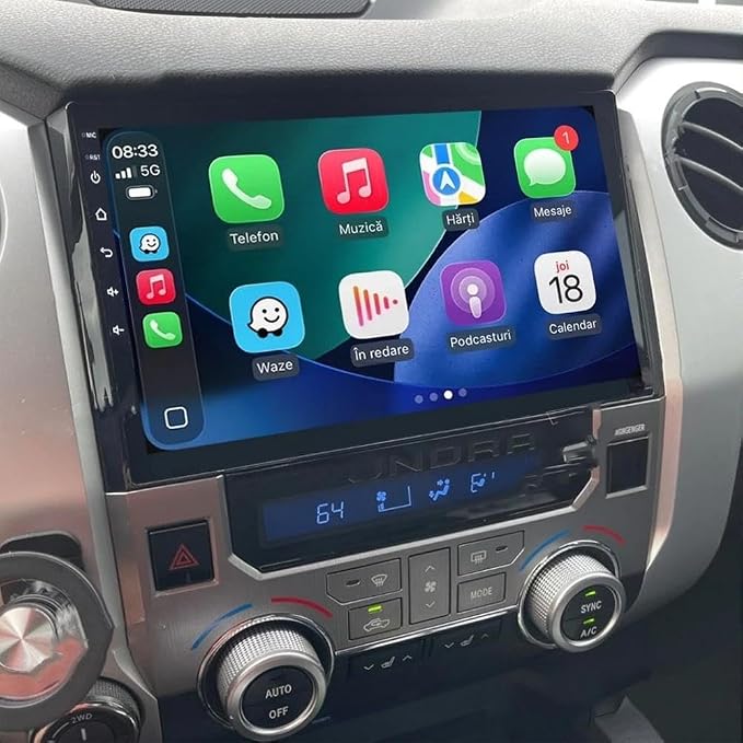 Android 15 Car Stereo for Toyota Tundra 2014-2021, 2+64GB 9-inch Touchscreen with CarPlay Android Auto, GPS Navigation, Bluetooth, WiFi, FM Radio, 720P Backup Camera
