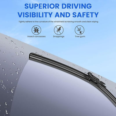 ANIKLUIM® Wiper Blades for 2014-2007 Smart Fortwo Front Windshield Wipers,23 Inch+21 Inch+10 Inch,Durable and Quiet (Pack of 3)