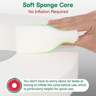 Sponge Dog Cone After Surgery, No Inflation Required Dog Donut Collar to Stop Licking, Inflatable Cone Alternatives for Large Pets, Soft Recovery Collar with Protective Shield (Watermelon, XL)