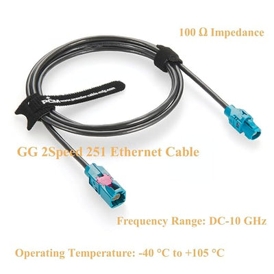 Rosenberger E6S10A-1CAZ5-Z to E6K10A-1CAZ5-Z H-MTD Automotive Ethernet Cable 10Gbps 100/1000BASE-T1 H-MTD Z Code Male to Female Extension Cable for ADAS, ECU, Robotaxi, In-Vehicle Networks(5M/16.4FT)